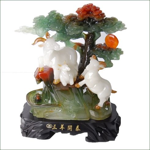 水易居三陽(yáng)開(kāi)泰擺件