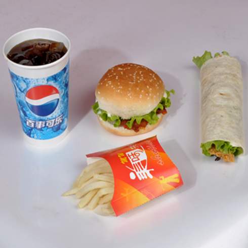 木魚(yú)情漢堡雞肉卷套餐