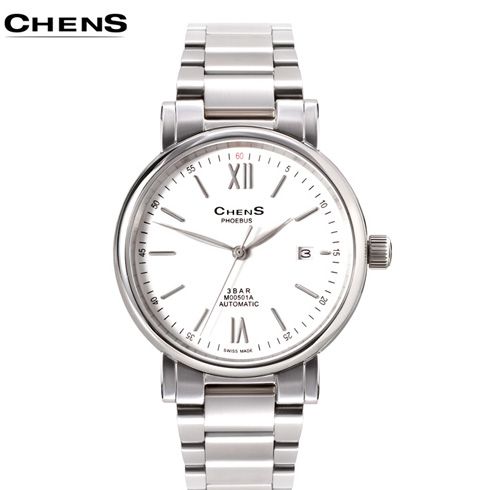 瑞士CHENS手表產(chǎn)品-男表PBS004-2-8T-11M白盤鋼帶