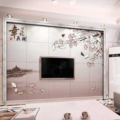 雅素麗藝術(shù)背景墻磚產(chǎn)品-雅素麗水刀鑲嵌背景墻系列-幸?；ㄩ_