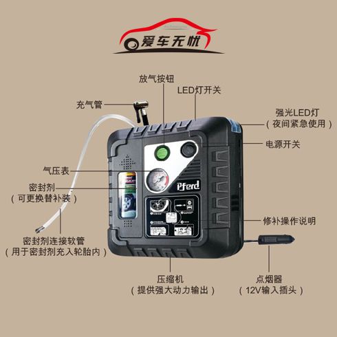 愛(ài)車無(wú)憂智能車胎衛(wèi)士-補(bǔ)胎充氣一體機(jī)