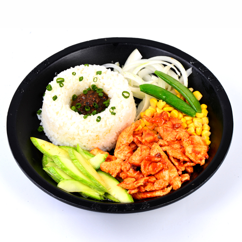 板燒廚房快餐-韓式雞肉板燒飯