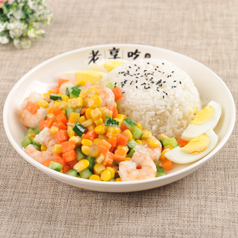 老享吃便當-玉米蝦仁飯